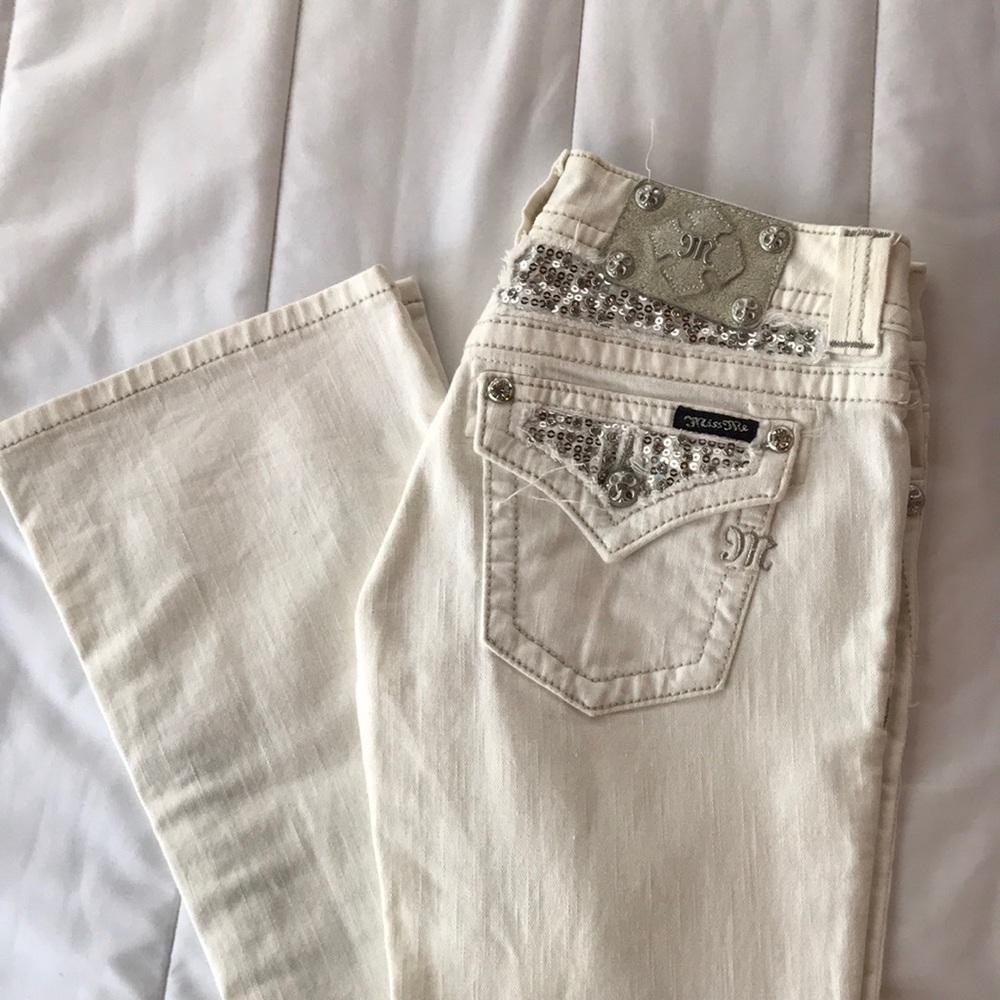 Miss Me jeans, White, size 27.